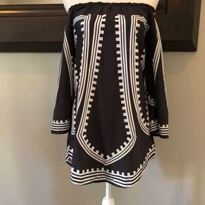 Black and white off the shoulder dress small